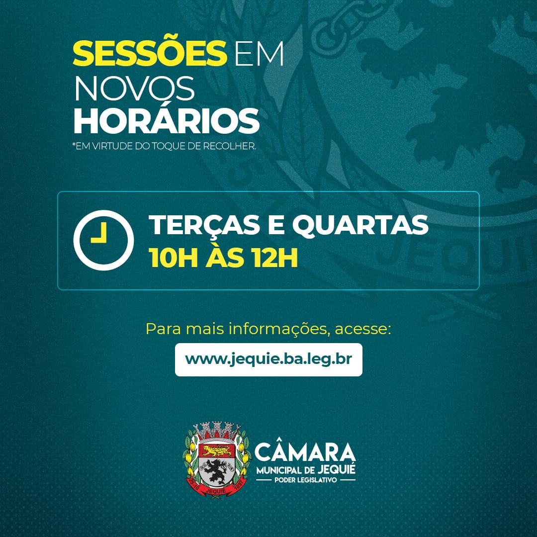 Em virtude do toque de recolher Câmara antecipa sessão para as 10 horas da manhã