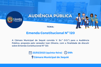 Emenda Constitucional nº 120 será tema de Audiência Pública, dia 23, às 9h